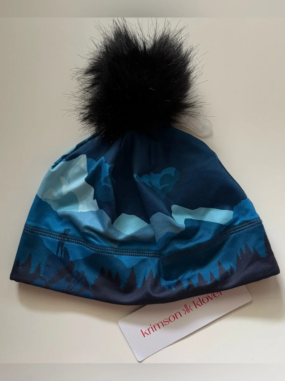 Krimson Klover |Winter Pom Beanie Hat Hiker Blue